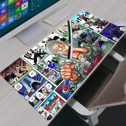 Mouse Pad PC Gamer Anime Desk Mat Non-Slip Rubber Laptop One Piece Zoro Playmat for Office Computer Accessories Gaming Mousepad