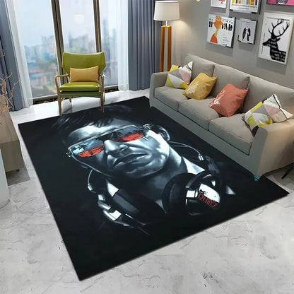 Scarface 3D Classic Movie Tony Carpet Rug for Home Living Room Bedroom Sofa Doormat Decor,kids Play Area Rug Non-slip Floor Mat