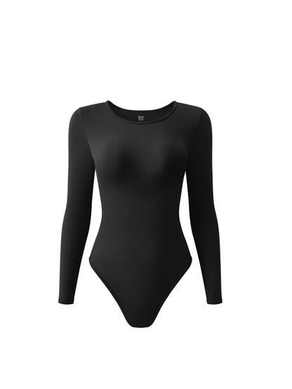 Long Sleeve Yoga Sports Bodysuits 2025 Autumn Solid Color Circular Collar Elastic Romper Sexy Women Jumpsuits