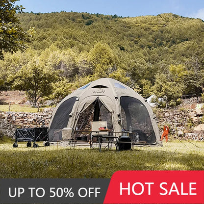 Coody Dome Air Tent Army Green Large Geodesic Inflatable Dome House Quick Setup Family Glamping Tent