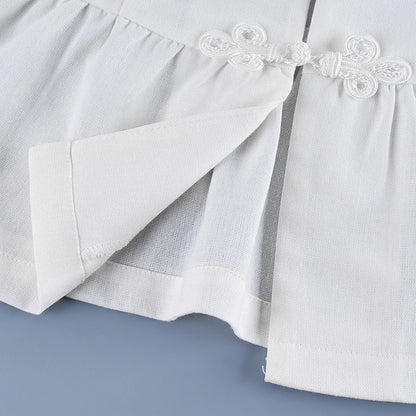 Linad Summer Chinese Style White Single Breasted Vest Woman Vintage Slim Stand Collar Tops 2026 Street Chic Sleeveless Tank Top