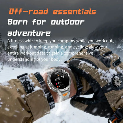 TANK Ultra Outdoor Smartwatch 1400mAh Battery Military Watches Waterproof Two-color Tactical LED Flashlight Men Sports Bracelet