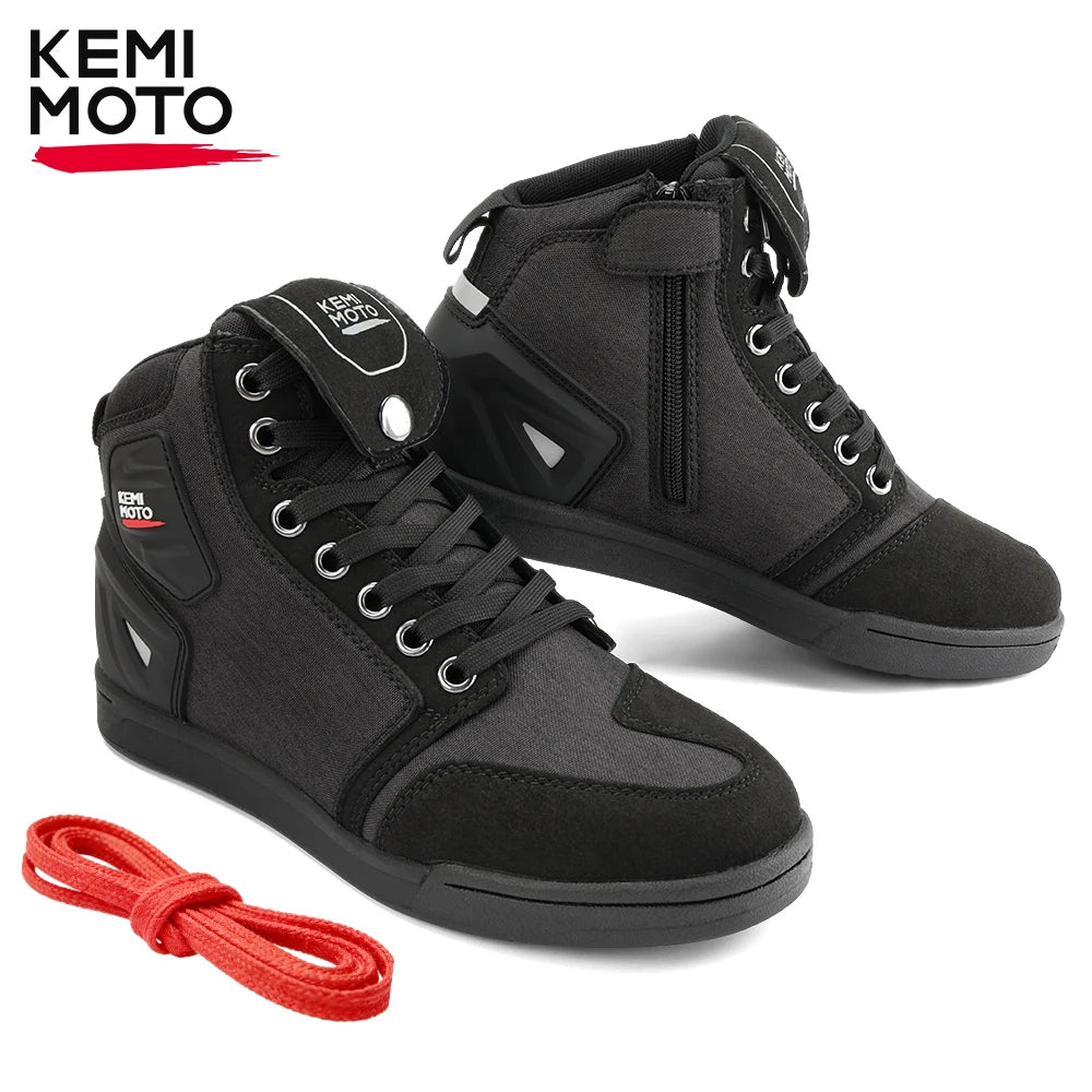 KEMIMOTO Men’s Motorcycle Riding Shoes Summer Breathable Anti-Collision Commuter Boots Non-Slip Sole for UTV ATV Equipment