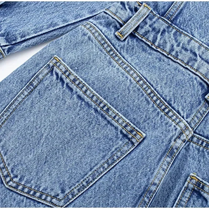 Autumn Denim Jumpsuit for Women Overalls Woman Jean Overalls Long Sleeve Elegant Jumpsuits Y2k Streetwear 2024 Turn Down Collar
