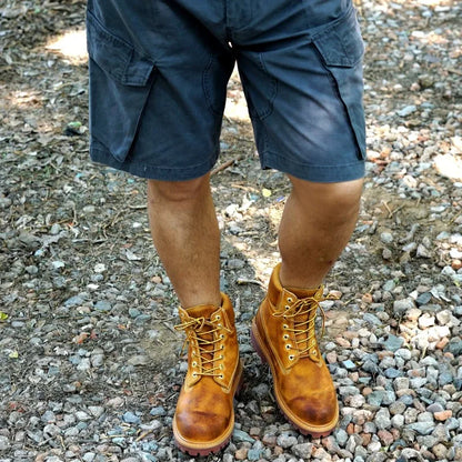 British Style Thick Sole Genuine Leather Men's Motorcycle Boots Casual Outdoor Desert Western Boots Male High Top Shoes Youth