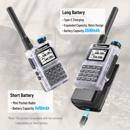 QUANSHENG UV-K1 Walkie Talkie  Air Band FM/AM Wireless Copy Frequency Type-C Charging NOAA Multi-Band For UVK5 K6 Two Way Radio