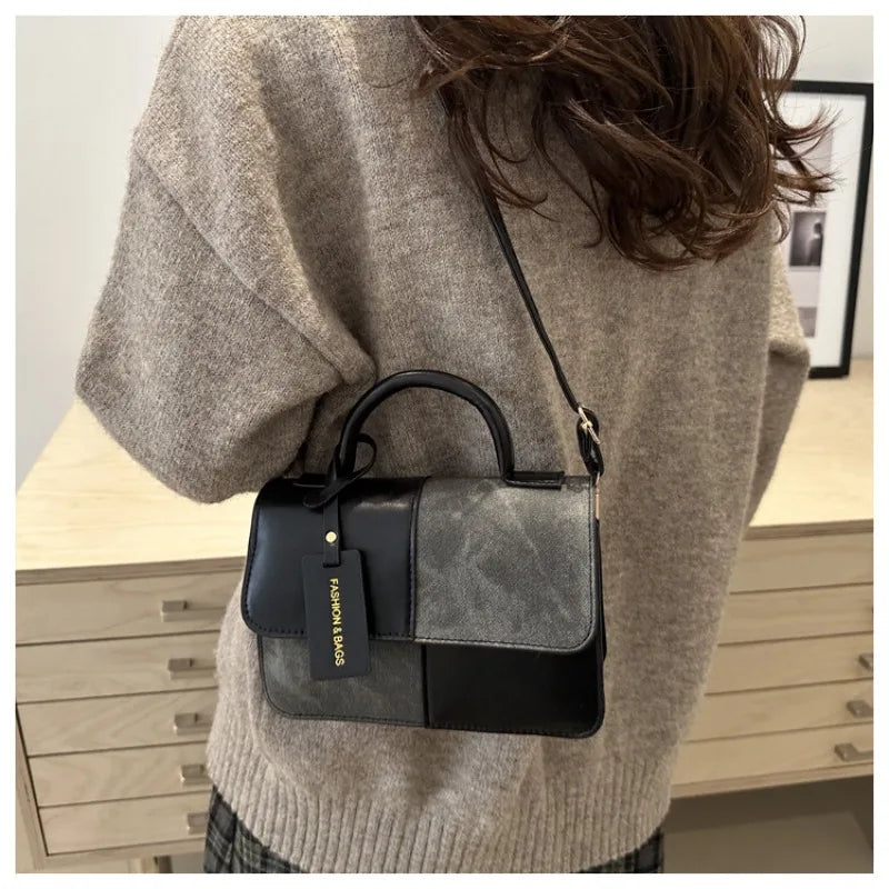 Elegant Women's Handbag Crossbody Shoulder Bag, Snap Closure Tote Bag, Everyday Accessory, Geometric Pattern, Fashion Lovers