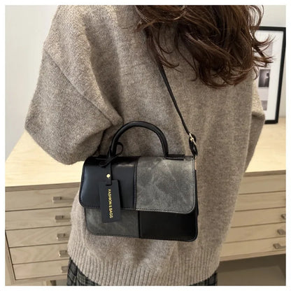 Elegant Women's Handbag Crossbody Shoulder Bag, Snap Closure Tote Bag, Everyday Accessory, Geometric Pattern, Fashion Lovers