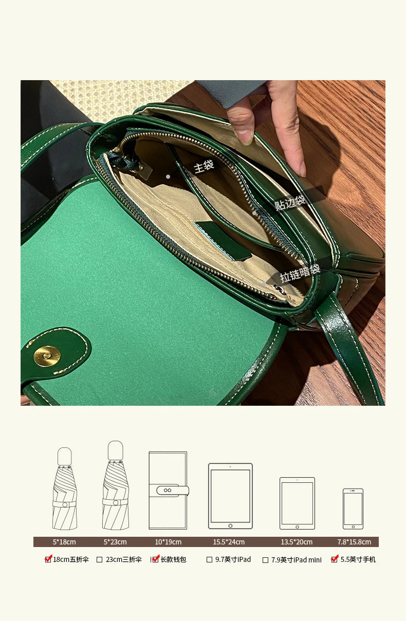 Female Cowhide Luxury Designer Handbags Women's Natural Cow Leather Shoulder Bag Ladies Fashion Small Square Crossbody Bags New