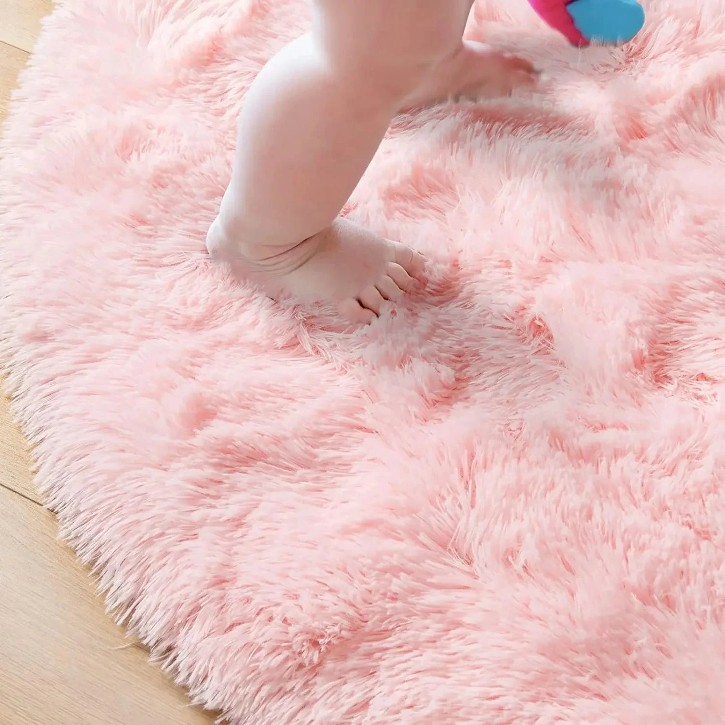 60/80/100/120/140/160 Round Rug Rainbow Fluffy Soft Area Rugs for Kids Girls Room Plush Shag Carpet Cute Circle Bedroom Decor
