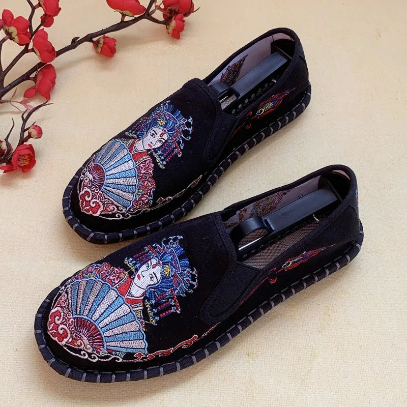 Hanfu Shoes for Women Sneakers Men Ethnic Style Embroidery Chinese style Streetwear Fashion Casual Vintage Old Beijing Shoes