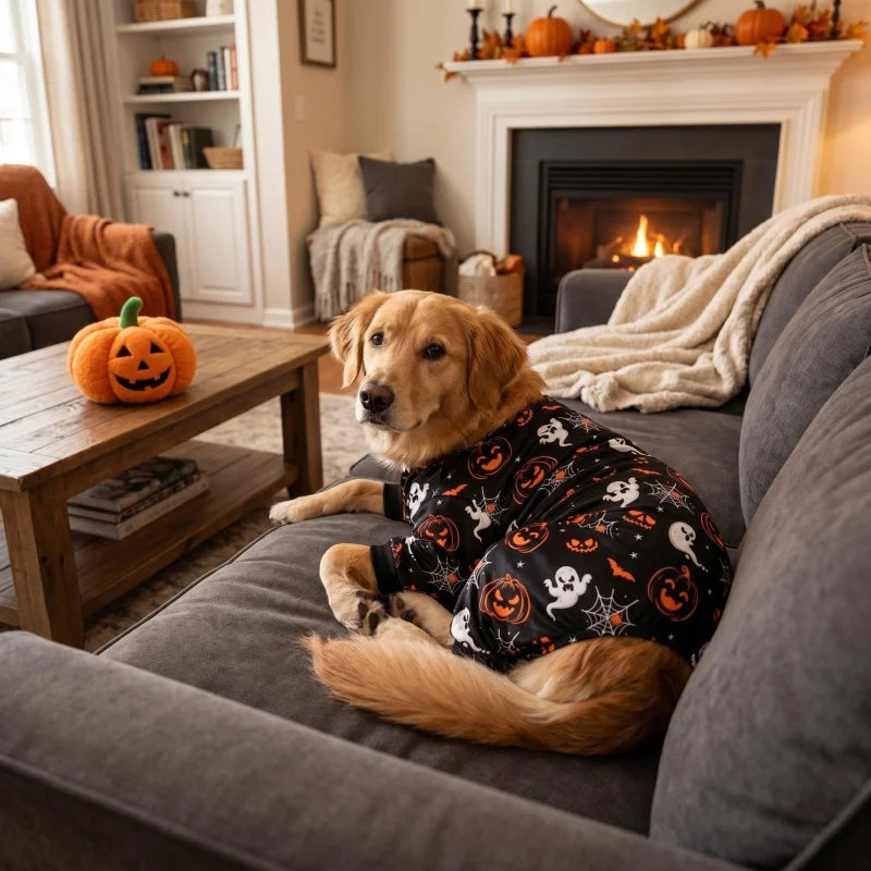 Dog Halloween Pajamas Dog Costumes Pjs Stretchy Funny Pet Costumes Clothes Outfit Pajamas for Medium Dogs