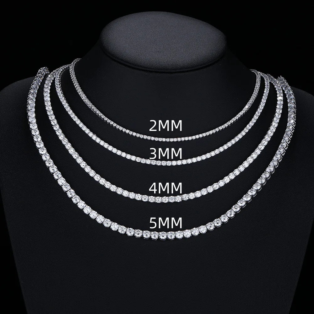 D VVS1 Full Moissanite Tennis Necklace S925 Sterling Silver with GRA Necklaces for Women Man Sparkling Party Fashion Jewelry