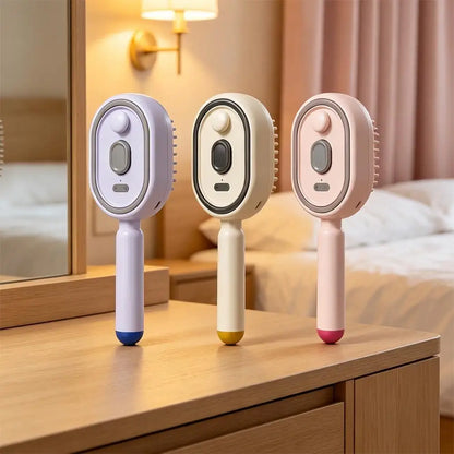 New Electric Hair Care Spray Massage Comb Self Cleaning Steam Essential Oil Brush Hair Oil Applicator Scalp Massager For Women
