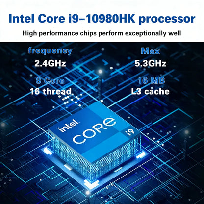 2026 Intel Core I9-10980HK Laptop 15.6 inch Win11 Pro 16GB RAM 1TB 2TB SSD Fingerprint Unlock Office Business Gaming Notebook