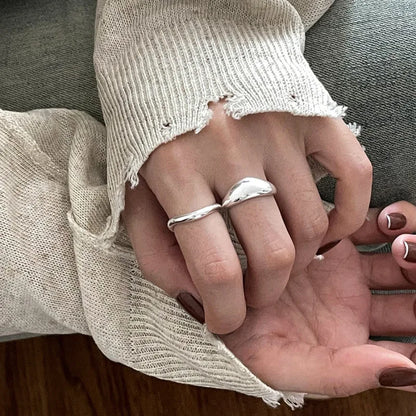 VENTFILLE 925 Sterling Silver Irregular Ring for Women Geometry Versatile Minimalism  Accessories Jewelry Gift Dropshipping