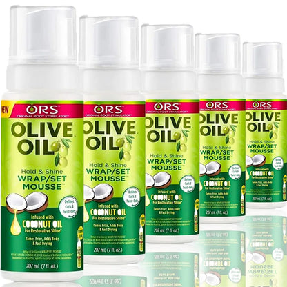 207ML Curly Hair Mousse For Wigs Strong Hold  Olive Oil Hair Styling Mousse Anti-Frizz Hair Foam Mousse For Styling Hair Women
