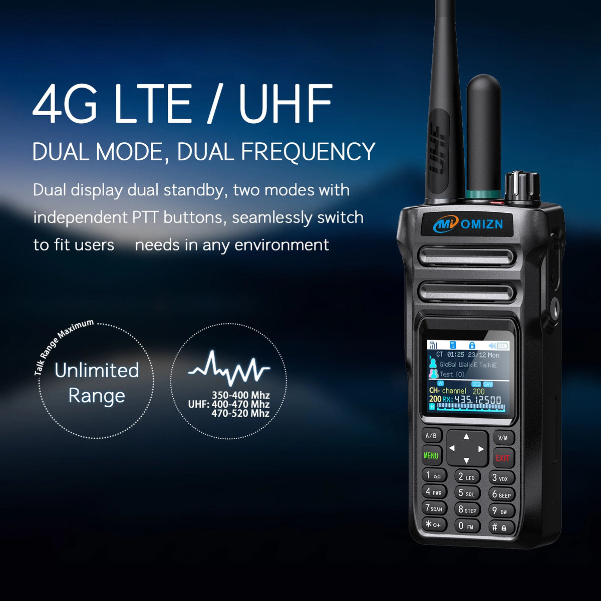 OMIZN Walkie Talkie 5000 Kilometers 4G Global Signal Radio POC Camping Long Range Mode Analog IP65 Unlimited Distance Calling X6