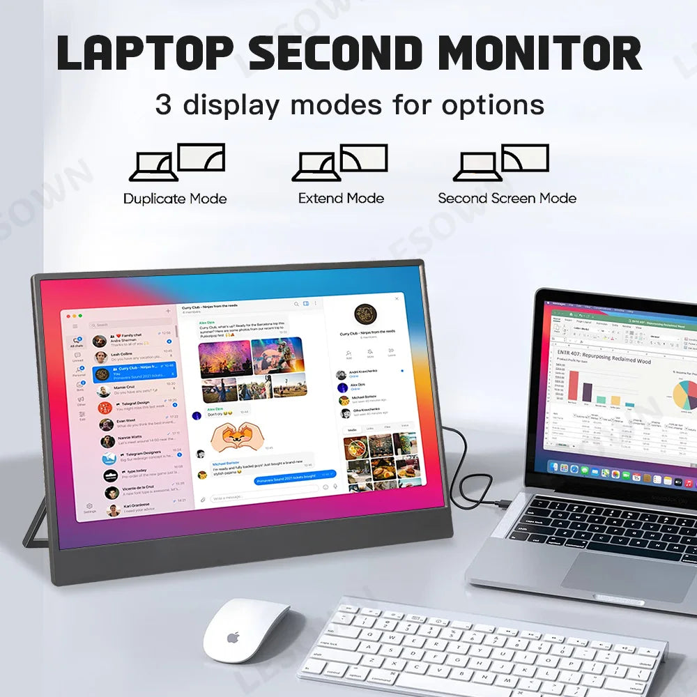LESOWN 15.6 inch 4K Touchscreen Portable Monitor 1080P IPS USB-C HDMI Gaming Extended Display for Second Screen PS4/ 5 Switch
