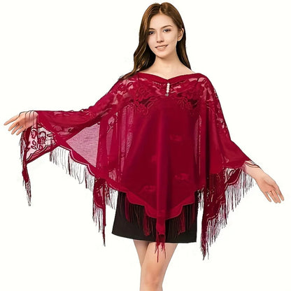 New Embroidery Lace Scarf Shawl Floral Triangular Veil Shawl For Women Party Scarf Wedding Poncho Stoles Ladies Headband Wraps