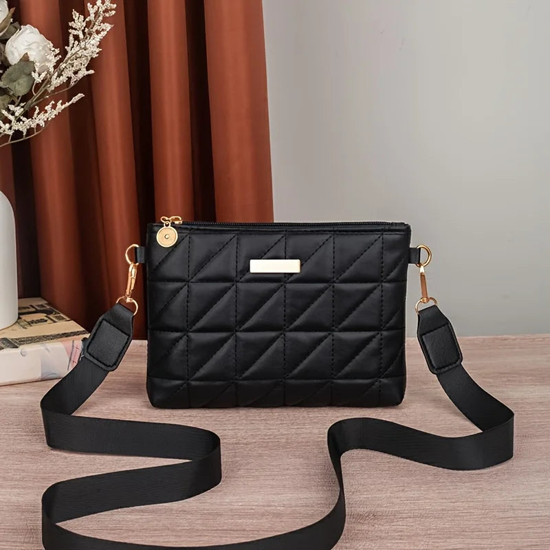 Fashionable Women's Crossbody Bag, Adjustable Shoulder Strap, Triangular Small Square Bag, Versatile Casual Chain Shoulder Bags