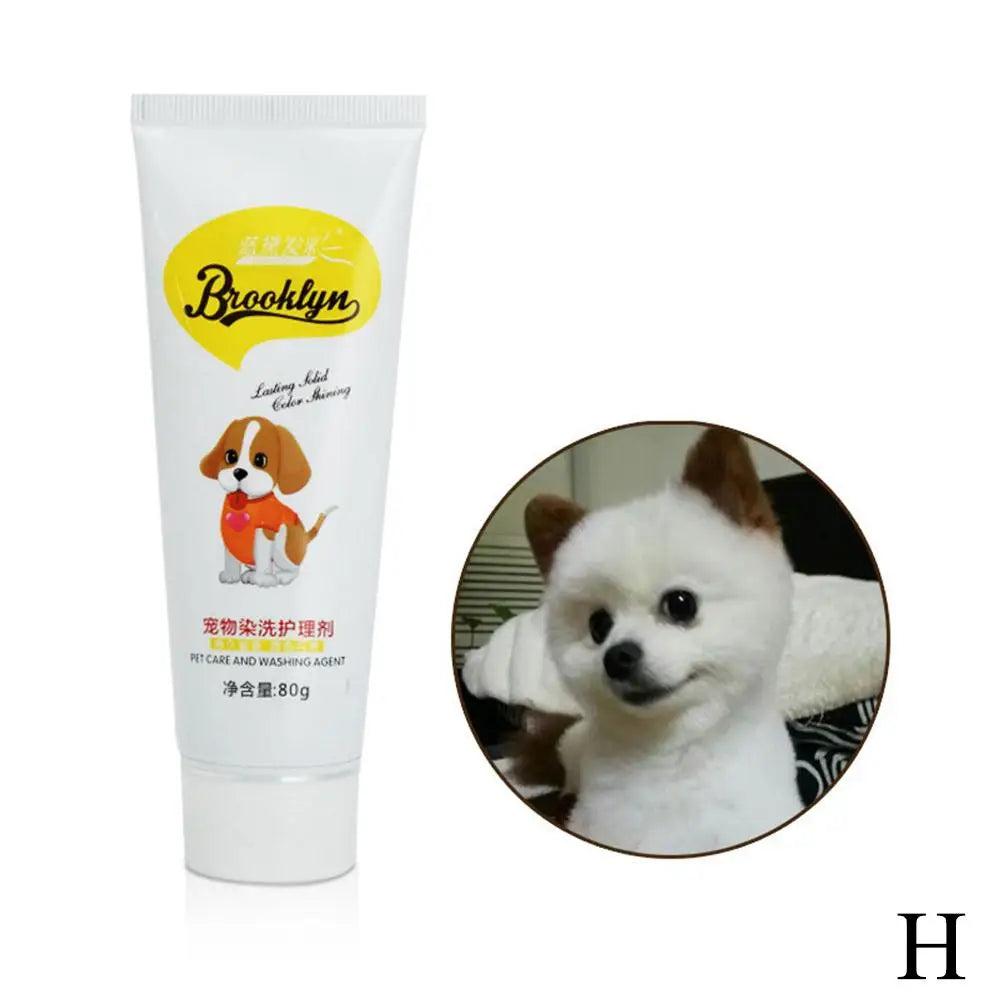 80g Pet Dog Animals Hair Bright Coloring Dyestuffs Hair Bright Safe Dyeing Pigment for Dogs Cats Safe Pet Accessories