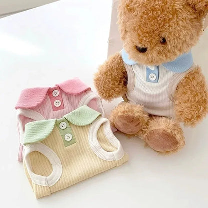Fashion Pet Polo Shirt Spring Summer Breathable Casual Dog Clothes Soft Skin-friendly Puppy Sweatshirt for Small Medium Breeds