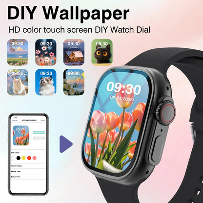 2026 New HD Full-Touch Smart Watch, Unisex - Wireless Calling/Multiple Sports Modes/Fitness Tracker, for Android and IPhone,Perfect Gift for Family and Friends