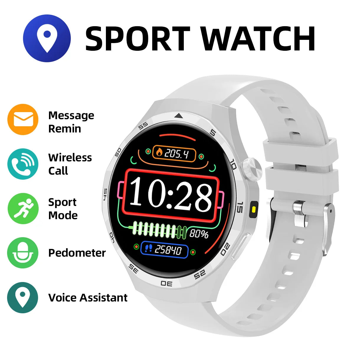New Smartwatch Sports Fitness Bluetooth Call Smart Watches Heart Rate Monitoring Health watch for Android IOS for Men Women