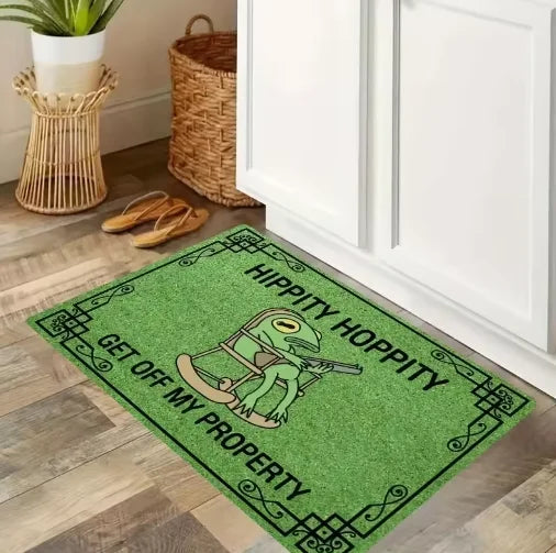 Hippity Hoppity Get Off My Property Retro Welcome Rugs Kitchen Front Door Mats Living Room Bedroom Entry Doormat Non-slip Mat