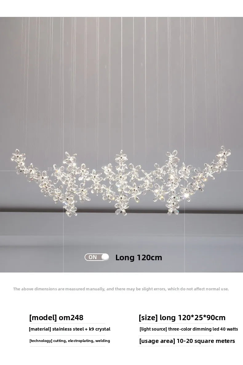French Crystal Dining ChandelierFo Home Use Restaurant Lamp Luxurious And Modern Café Bar Counter Dining Table And Ceiling Light