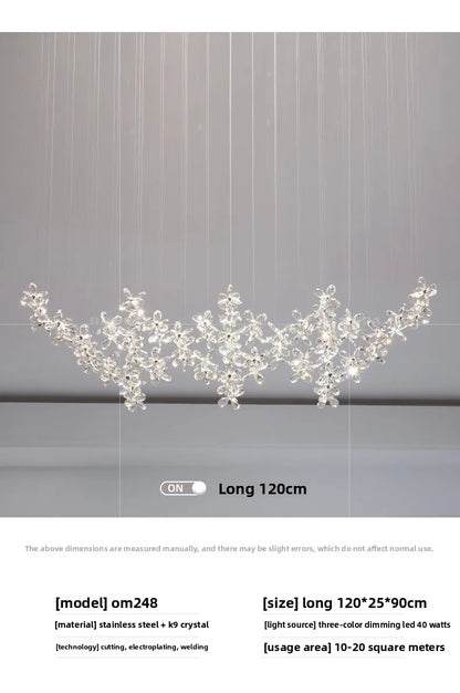 French Crystal Dining ChandelierFo Home Use Restaurant Lamp Luxurious And Modern Café Bar Counter Dining Table And Ceiling Light