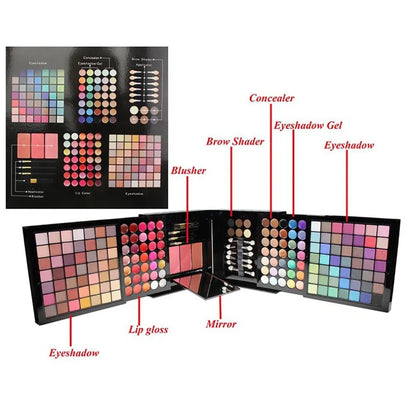 New Multi-function Makeup Kit Full Set Box For Women Waterproof Lips Blush Foundation Beginner Travel Portable Palette
