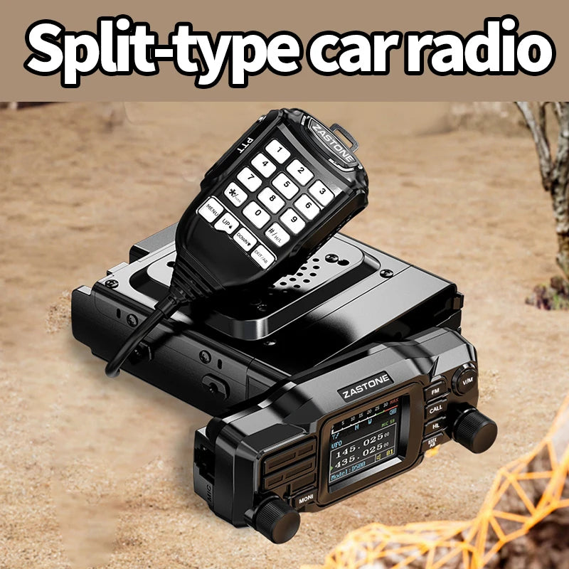 ZASTONE D500 25W High Power Mini Mobile Radio VHF UHF Dual Band DTMF Detachable Panel Transceiver