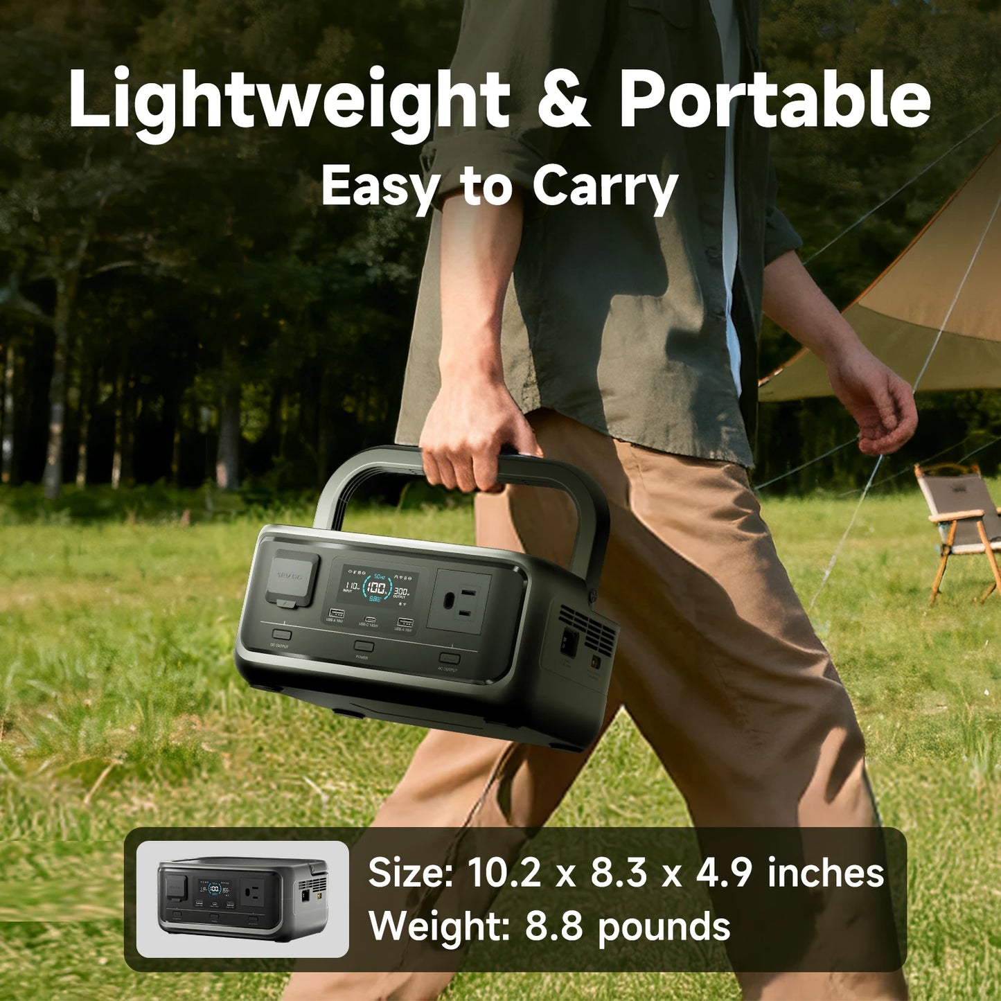ALLPOWERS VOLIX P300 Solar Generator 256Wh Portable Power Station & SE100 100W Foldable Solar Panel Solar Charger for Camping RV