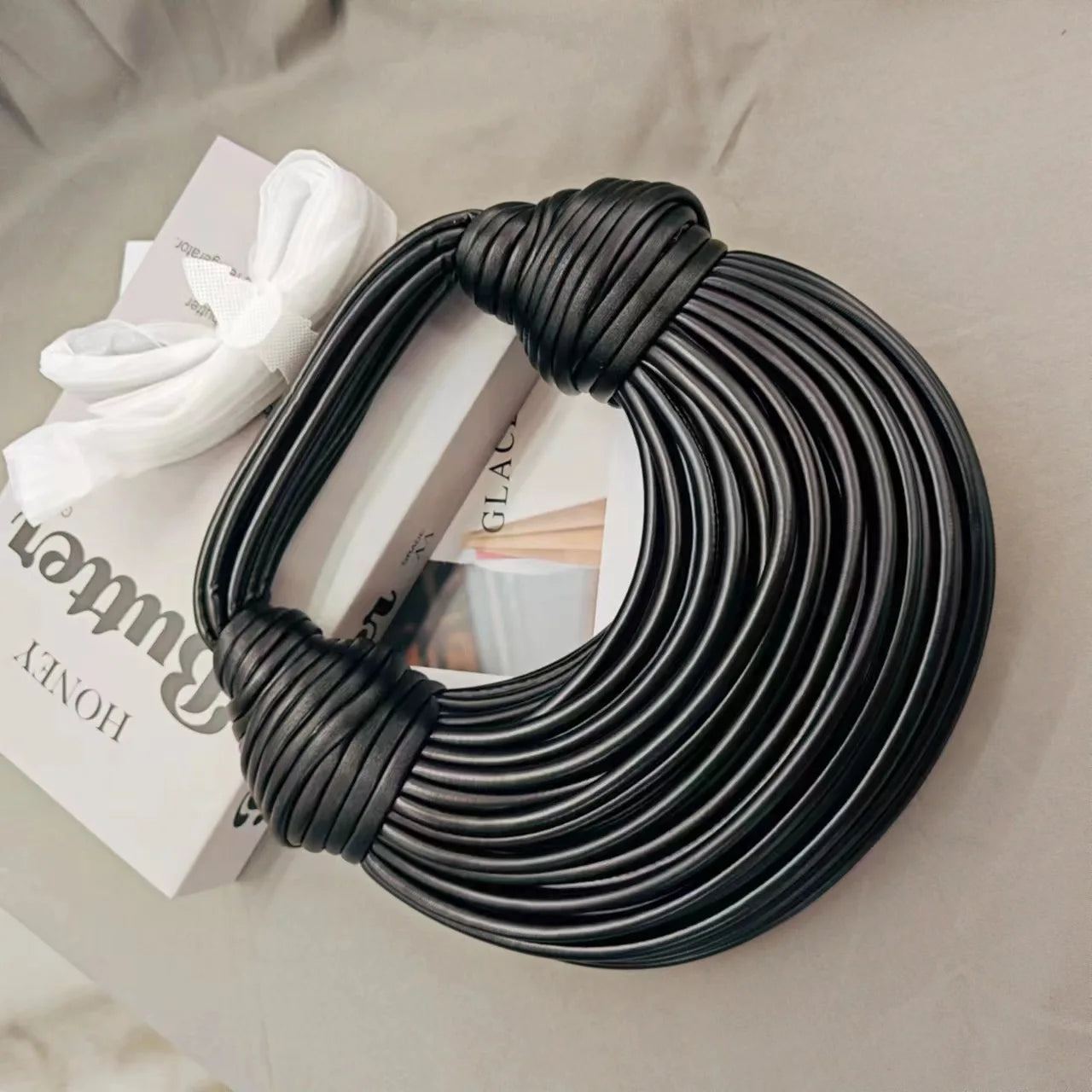 Handbags for Women 2025 New Gold Luxury Designer Brand Handwoven Noodle Bags Rope Knotted Pulled Hobo Silver Evening Clutch Chic