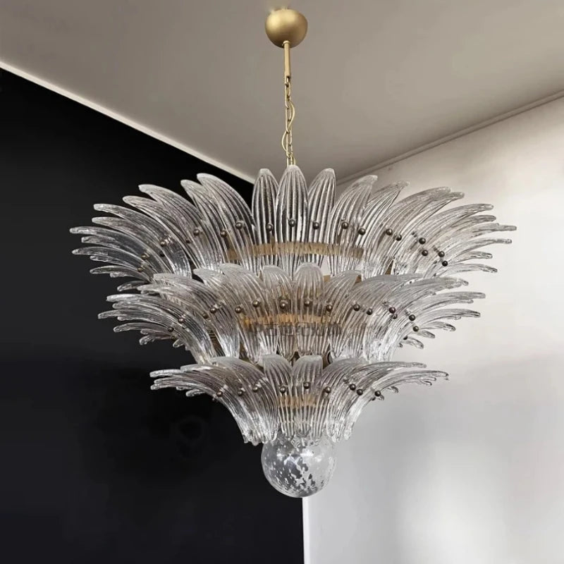 Modern Vintage French Glass Living Room Chandelier Designer Bedroom Mid-Century Style Duplex-Style Dining RoomLarge Villa Lights