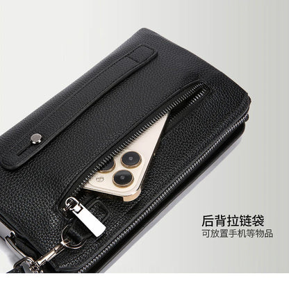 Leather Wallet FL-V1 Men Business Clutch Bag Smart Fingerprint Lock Security Anti Theft Handbag Black Safety Men Wallet сумка 가방