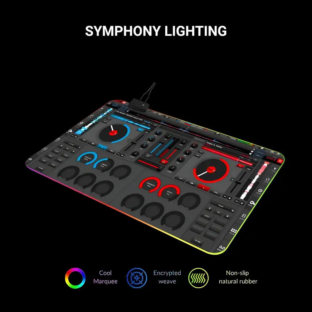 RGB Radio Dj Workbench Mouse Pad Gamer HD Large HD HYBXAXC Desk Mats MousePads Natural Rubber Carpet Anti Slip Laptop Mice Pad