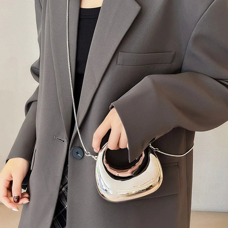 Luxury Designer Evening Clutch Clear Acrylic Women Handbags Fashion Shoulder Bag Half Moon Wedding Purses Party Tote Ladies