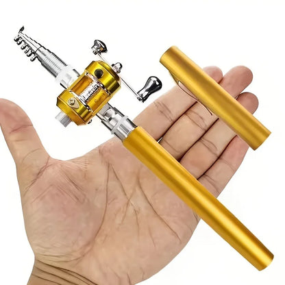 Portable Fishing Rod with Spinning Reel Mini Pocket Telescopic Fishing Pole for River, Lake, Reservoir, Ice Fishing