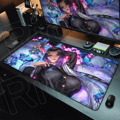 HD Printing Anime Mousepad Non-slip Rubber Base Office Deskmat XXL Student Writing Keyboard D-Demon Slayer Pc Gaming Accessories