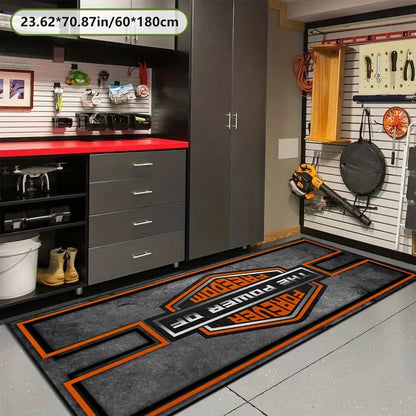 VIKAMA Motorcycle Garage Floor Mat Non-slip Wear-resistant Racing Display Carpet Indoor Outdoor Home Floor Protection Decor