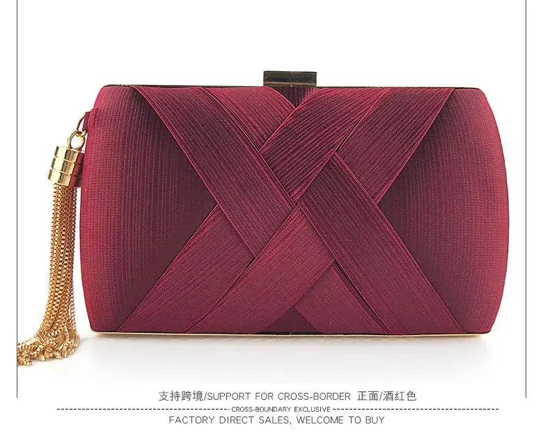 2024 New Fashion Women Evening Bags Tassel Ladies Clutch Purse Shoulder Chain Wedding Party Handbags Bags