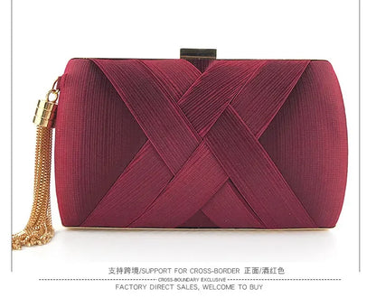 2024 New Fashion Women Evening Bags Tassel Ladies Clutch Purse Shoulder Chain Wedding Party Handbags Bags