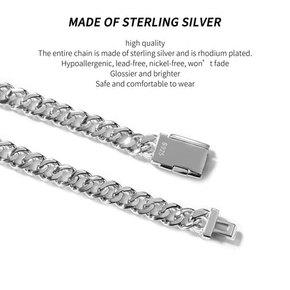 Uwin S925 Moissanite 6mm Cuban Chain Miami Sterling Silver Necklace for Women Bracelets Diamond Tester High Quality Fine Jewelry