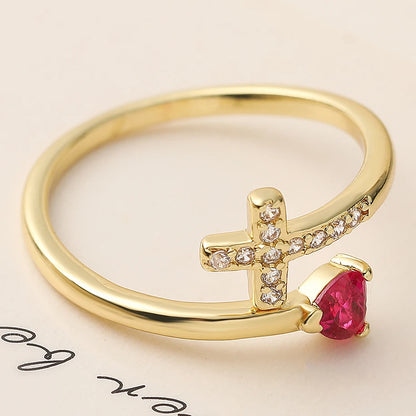 NEWBUY New Fashion Clear Shiny CZ Zircon Cross Evil Eye Rings For Women Girl Finger Accessories Party Jewelry Gift