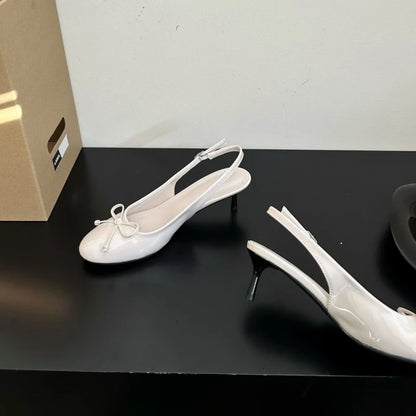 Luxury Metal Designer Women's High Heels Fashionable Open-heel Stiletto Sandals New Spring Style Slip-on Buckle Dress Shoes