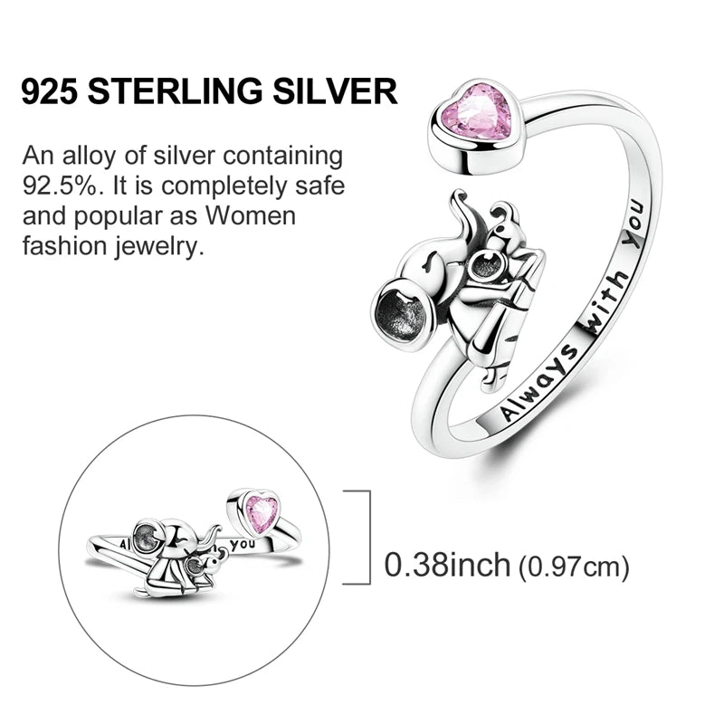 Original 925 Sterling Silver Ring Sun Star Moon Love Bowknot Sunflower Ring For Women Wedding Anniversary Ring Jewelry Gift