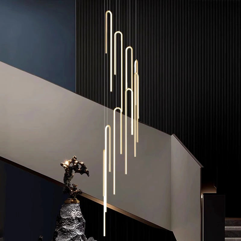 Modern ring stairs led lights pendant light lamps for living room led Chandeliers for dining room hanging light indoor lighting